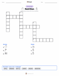 Nutrition printable worksheet preview