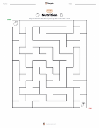 Nutrition printable worksheet preview