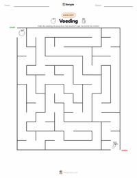 Voeding afdrukbare werkblad voorbeeld
