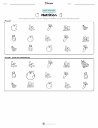 Nutrition printable worksheet preview