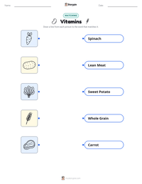 Vitamins printable worksheet preview