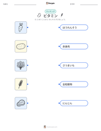 ビタミン の印刷可能ワークシートプレビュー