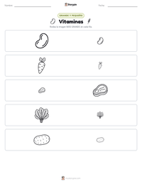 Vista previa de la hoja de trabajo imprimible de Vitaminas