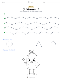 Vitamins printable worksheet preview