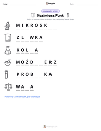 Podgląd drukowalnego arkusza ćwiczeń Kazimierz Funk