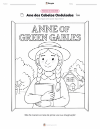 Prévia da folha de atividades imprimível Anne de Green Gables (romance)