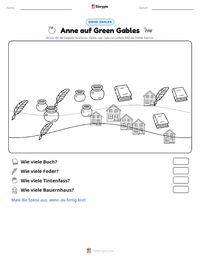 Anne auf Green Gables (Roman) druckbare Arbeitsblatt Vorschau