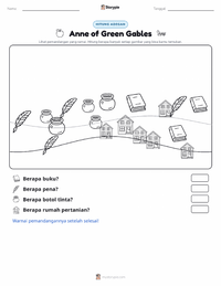 Prabaca lembar kerja cetak Anne of Green Gables (novel)
