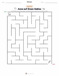 Anne auf Green Gables (Roman) druckbare Arbeitsblatt Vorschau