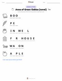 Anne of Green Gables (novel) printable worksheet preview