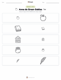 Aperçu de la feuille de travail imprimable Anne... la maison aux pignons verts (roman)