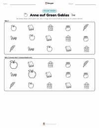 Anne auf Green Gables (Roman) druckbare Arbeitsblatt Vorschau