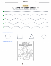 Anne auf Green Gables (Roman) druckbare Arbeitsblatt Vorschau