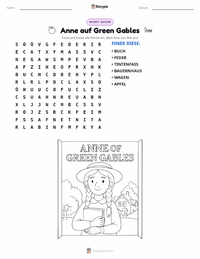 Anne auf Green Gables (Roman) druckbare Arbeitsblatt Vorschau