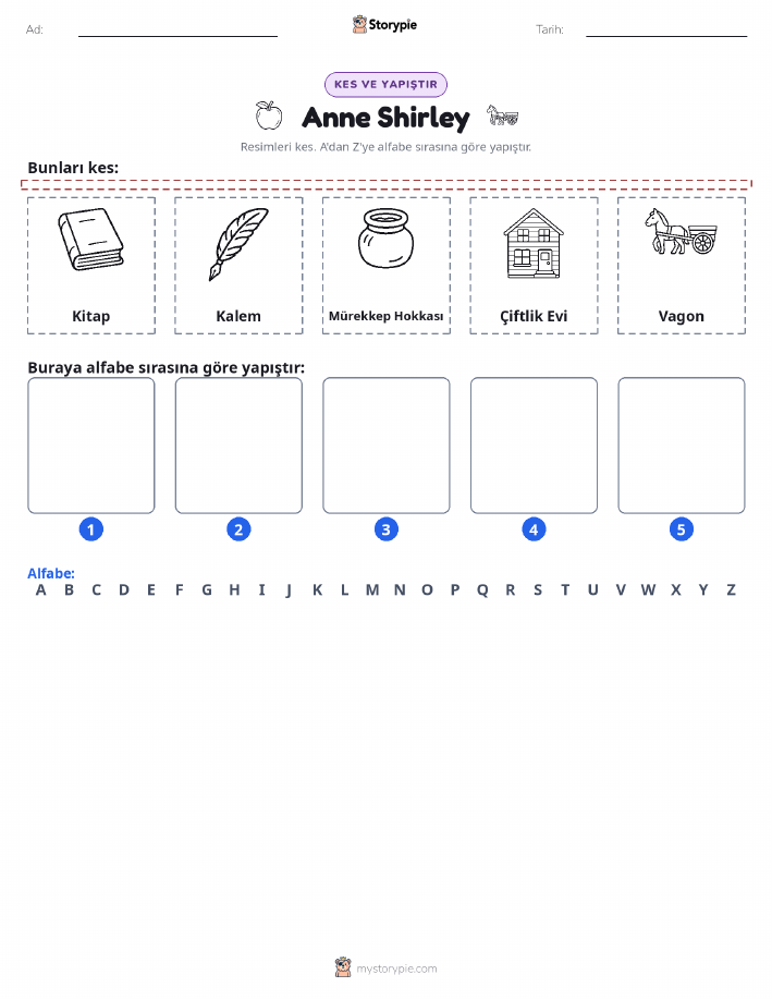 Kes & Yapıştır Alfabe
