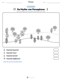 De Mythe van Persephone afdrukbare werkblad voorbeeld