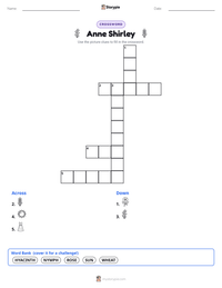 Anne Shirley printable worksheet preview