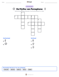 De Mythe van Persephone afdrukbare werkblad voorbeeld