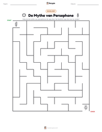 De Mythe van Persephone afdrukbare werkblad voorbeeld