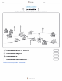 Aperçu de la feuille de travail imprimable Le Hobbit