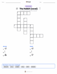 The Hobbit (novel) printable worksheet preview