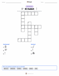 Vista previa de la hoja de trabajo imprimible de El hobbit