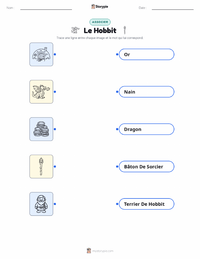 Feuille de travail imprimable Le Hobbit pour les enfants