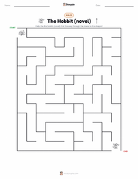 The Hobbit (novel) printable worksheet preview