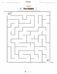 Prabaca lembar kerja cetak The Hobbit