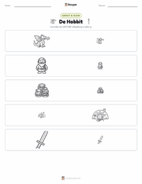 De Hobbit afdrukbare werkblad voorbeeld