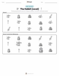 The Hobbit (novel) printable worksheet preview