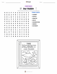 Der Hobbit druckbare Arbeitsblatt Vorschau