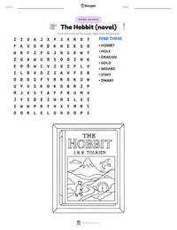 The Hobbit (novel) printable worksheet preview