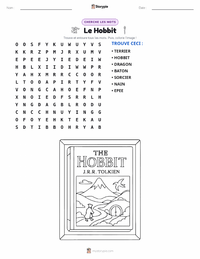 Aperçu de la feuille de travail imprimable Le Hobbit