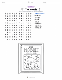 Prabaca lembar kerja cetak The Hobbit