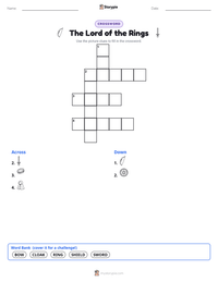 The Lord of the Rings printable worksheet preview