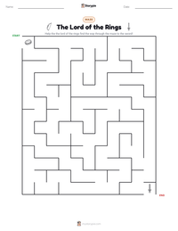 The Lord of the Rings printable worksheet preview