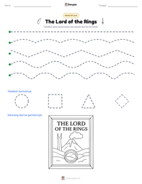 Prabaca lembar kerja cetak The Lord of the Rings
