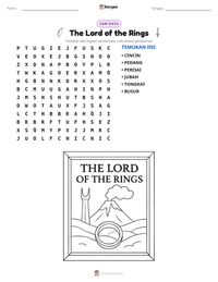 Prabaca lembar kerja cetak The Lord of the Rings