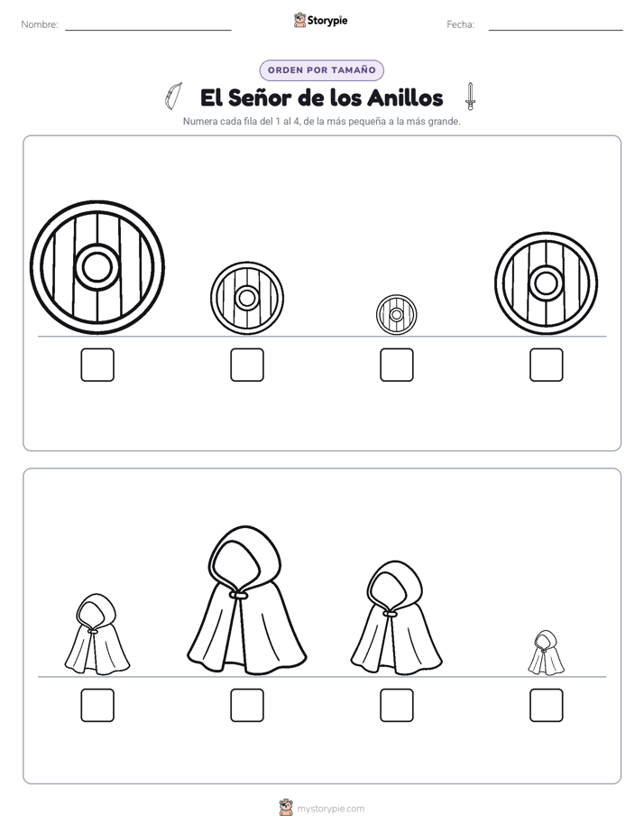 Orden de Tamaños