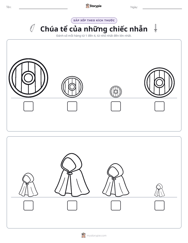 Thứ Tự Kích Thước