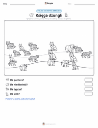 Podgląd drukowalnego arkusza ćwiczeń Księga dżungli