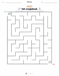 Het Jungleboek afdrukbare werkblad voorbeeld