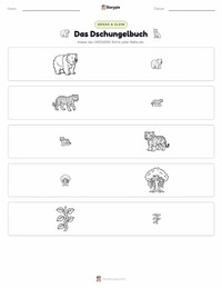 Das Dschungelbuch druckbare Arbeitsblatt Vorschau