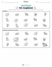 Het Jungleboek afdrukbare werkblad voorbeeld