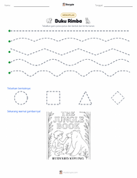 Prabaca lembar kerja cetak The Jungle Book