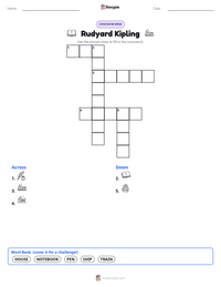 Rudyard Kipling printable worksheet preview