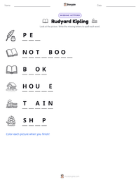 Rudyard Kipling printable worksheet preview