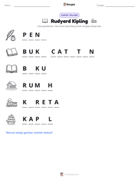Prabaca lembar kerja cetak Rudyard Kipling