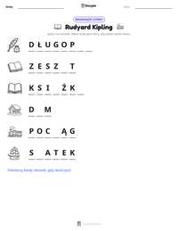 Podgląd drukowalnego arkusza ćwiczeń Rudyard Kipling